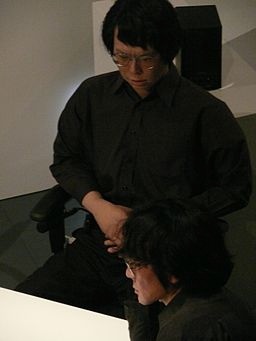 Hiroshi Ishiguro and Geminoid HI-1 at AEC